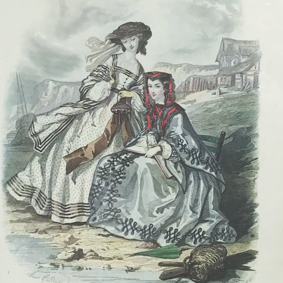 Vintage La Mode Illustree Framed Art Bureaux du Journal 56 Rue Jacob Par… - Picture 2 of 8